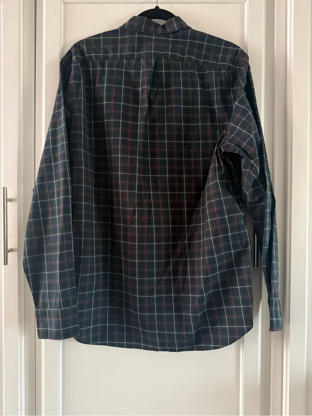J. Crew Men's Dark Green and Navy Plaid Button-Down Shirt